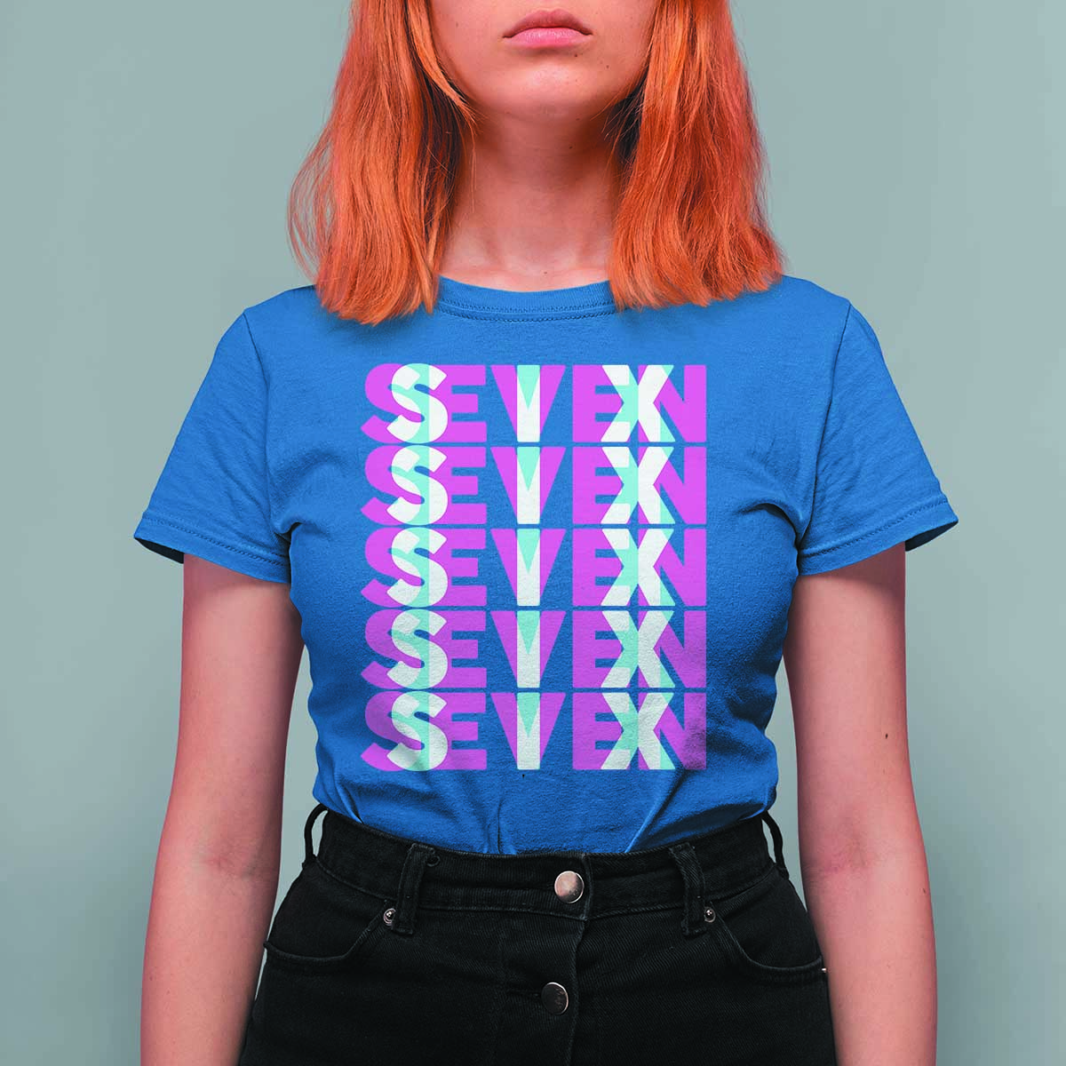 Six Seven Glitch Optical Illusion Meme T Shirt For Women Funny Gen Z Alpha Gift - Wonder Print Shop