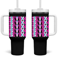 Six Seven Glitch Optical Illusion Meme Tumbler With Handle Funny Gen Z Alpha Gift - Wonder Print Shop