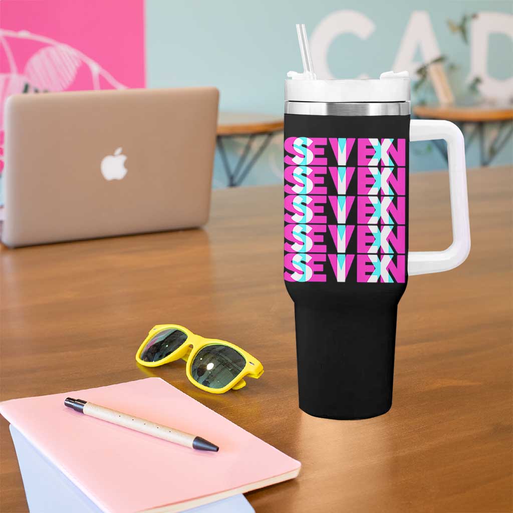 Six Seven Glitch Optical Illusion Meme Tumbler With Handle Funny Gen Z Alpha Gift - Wonder Print Shop