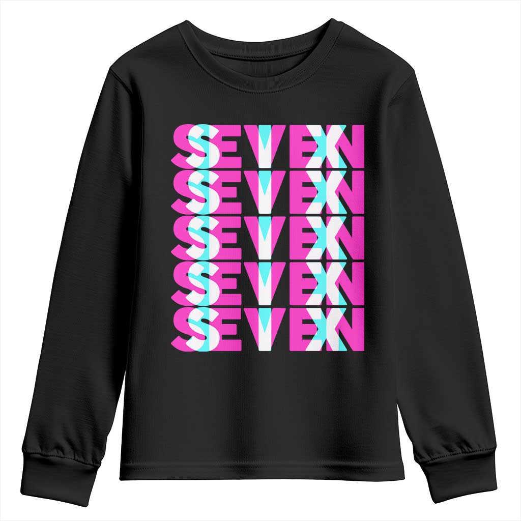 Six Seven Glitch Optical Illusion Meme Youth Sweatshirt Funny Gen Z Alpha Gift - Wonder Print Shop