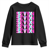 Six Seven Glitch Optical Illusion Meme Youth Sweatshirt Funny Gen Z Alpha Gift - Wonder Print Shop