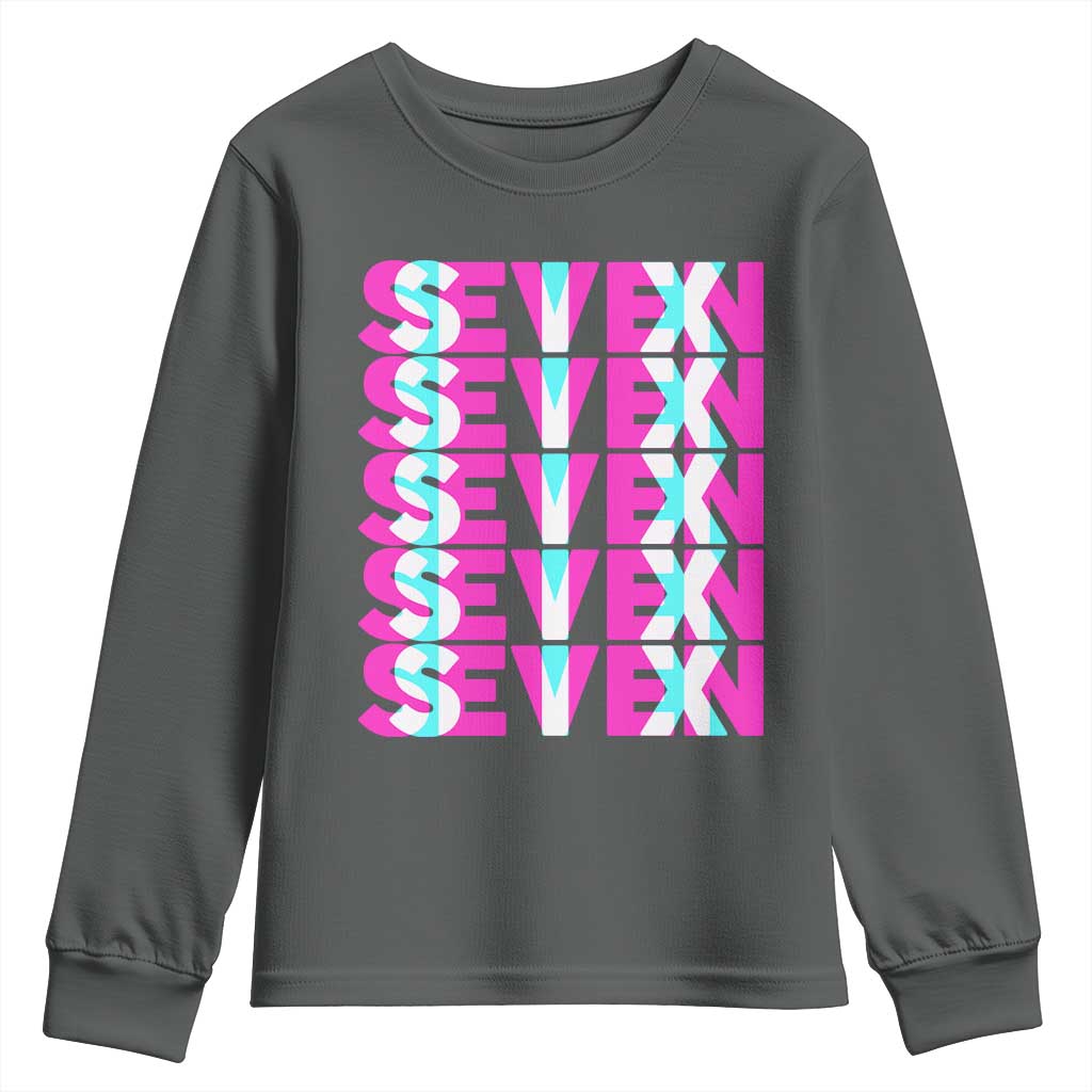 Six Seven Glitch Optical Illusion Meme Youth Sweatshirt Funny Gen Z Alpha Gift - Wonder Print Shop