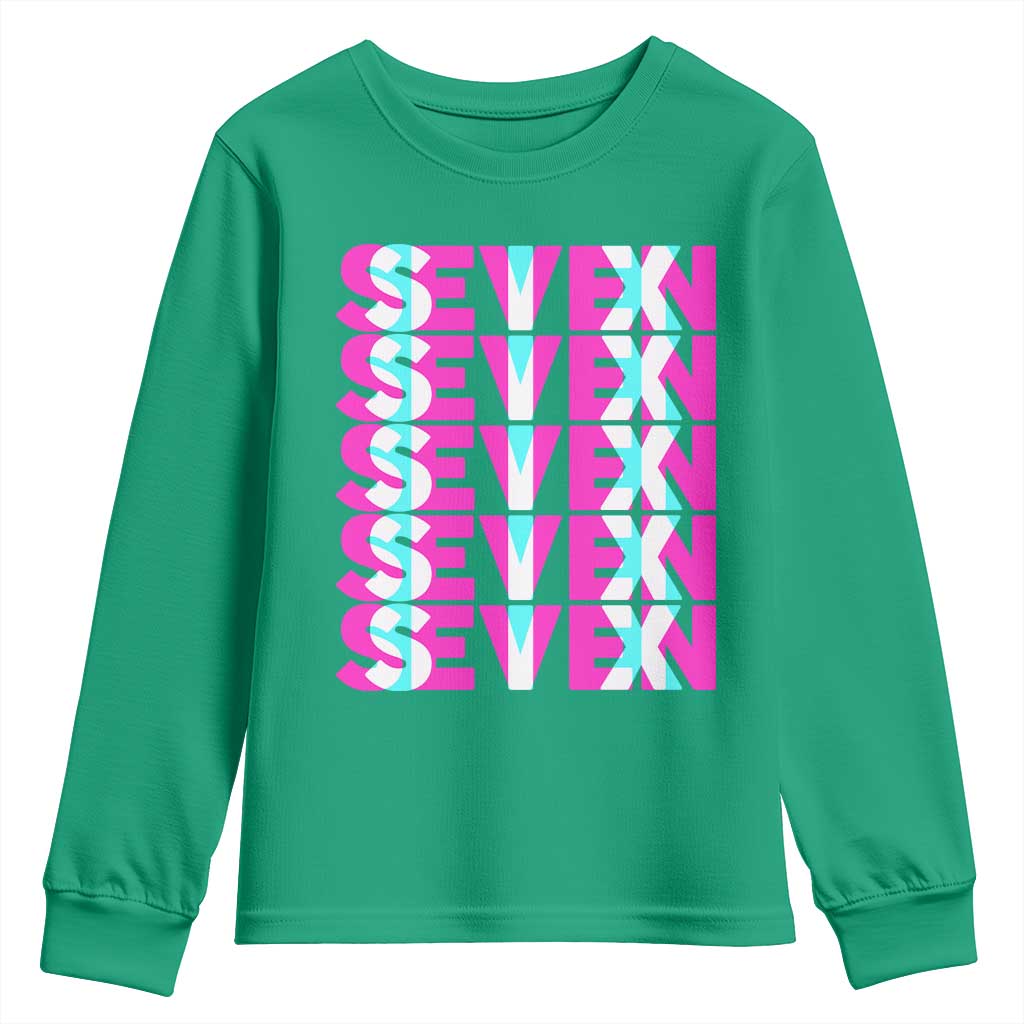 Six Seven Glitch Optical Illusion Meme Youth Sweatshirt Funny Gen Z Alpha Gift - Wonder Print Shop