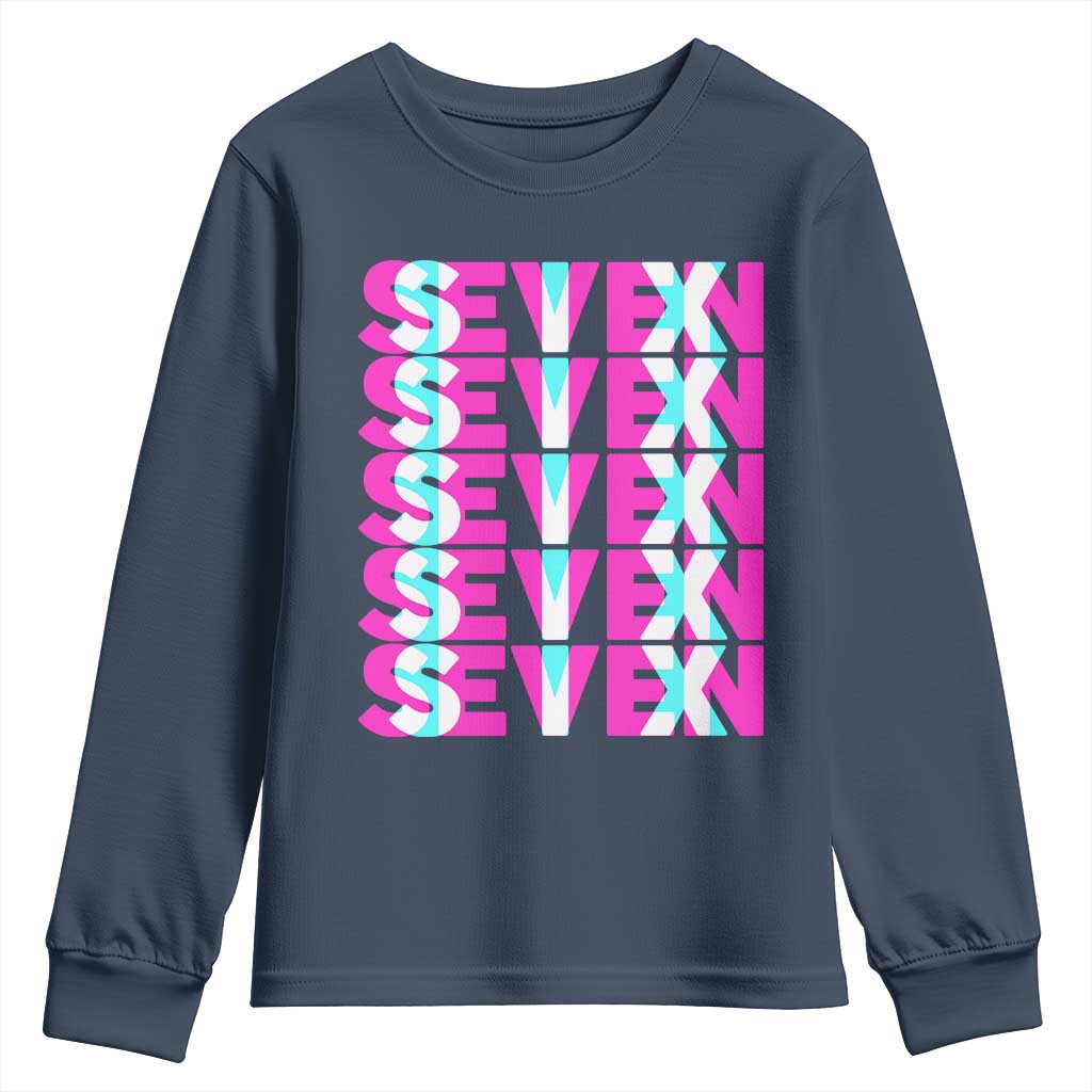 Six Seven Glitch Optical Illusion Meme Youth Sweatshirt Funny Gen Z Alpha Gift - Wonder Print Shop