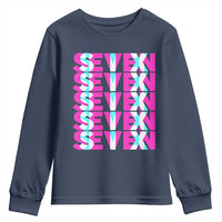 Six Seven Glitch Optical Illusion Meme Youth Sweatshirt Funny Gen Z Alpha Gift - Wonder Print Shop