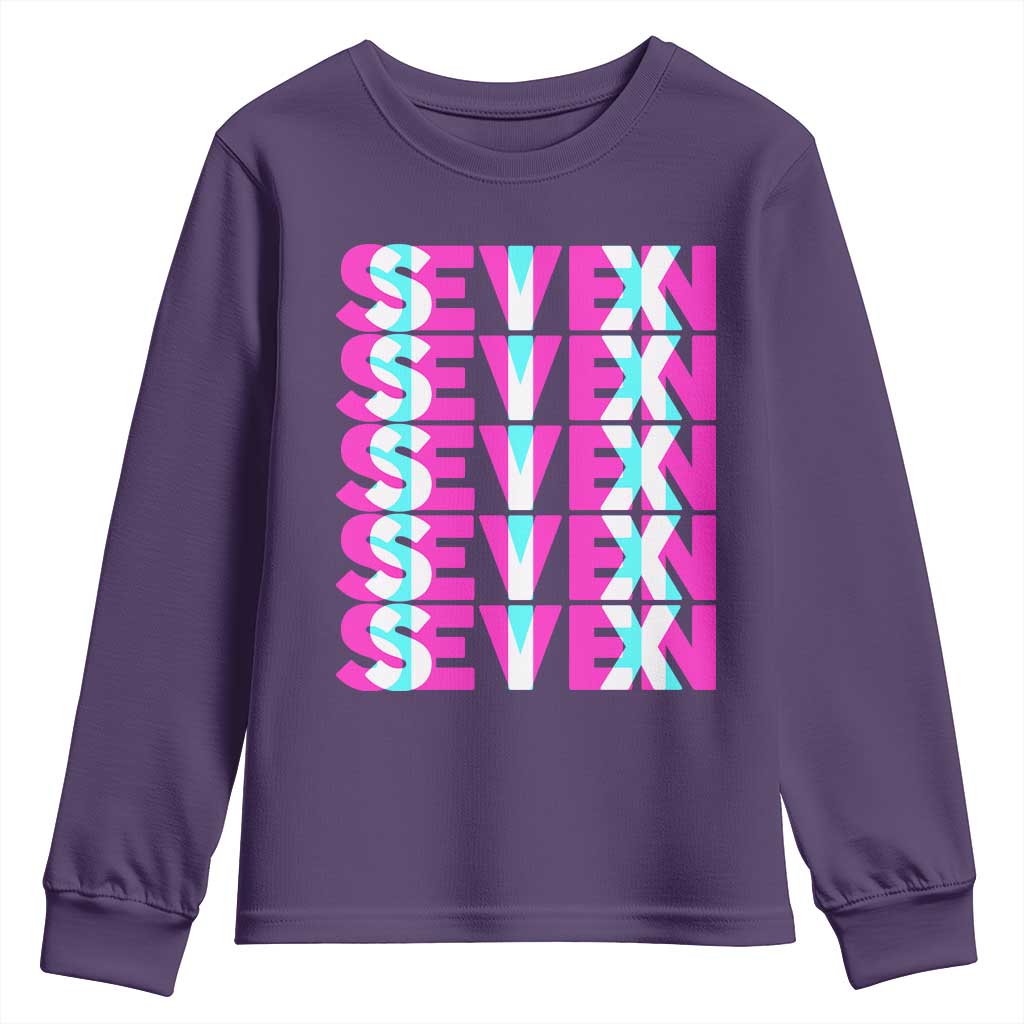Six Seven Glitch Optical Illusion Meme Youth Sweatshirt Funny Gen Z Alpha Gift - Wonder Print Shop