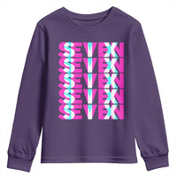 Six Seven Glitch Optical Illusion Meme Youth Sweatshirt Funny Gen Z Alpha Gift - Wonder Print Shop