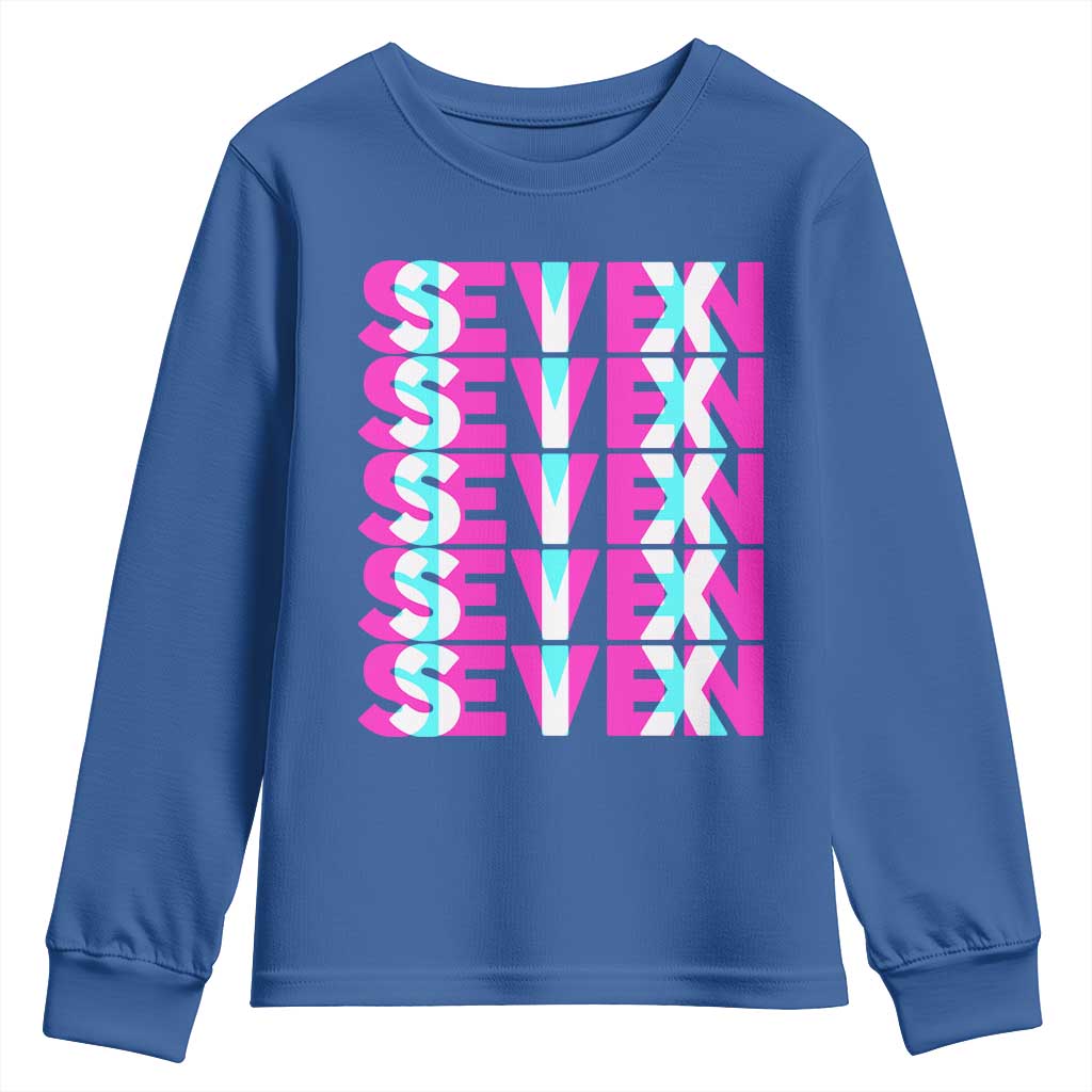 Six Seven Glitch Optical Illusion Meme Youth Sweatshirt Funny Gen Z Alpha Gift - Wonder Print Shop
