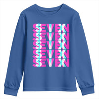 Six Seven Glitch Optical Illusion Meme Youth Sweatshirt Funny Gen Z Alpha Gift - Wonder Print Shop