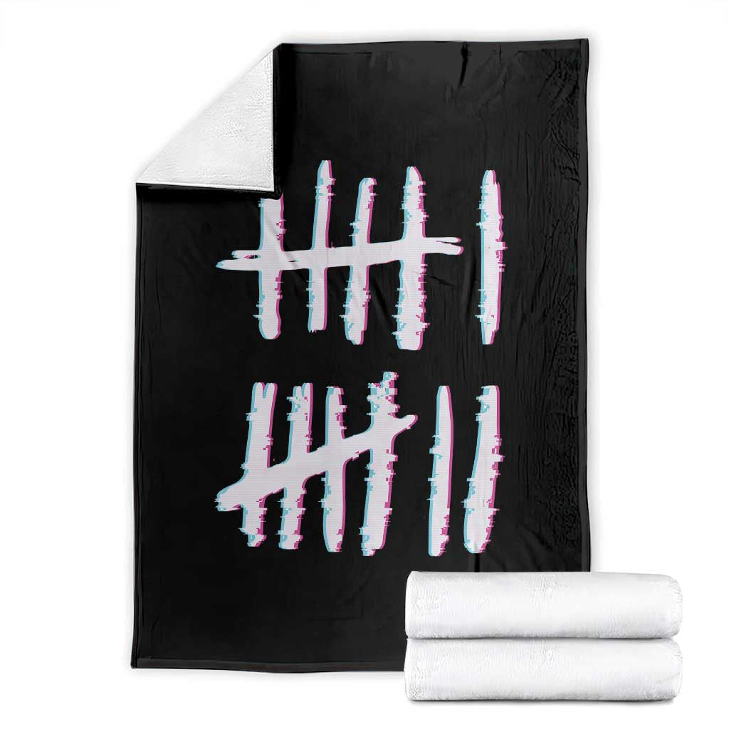 Tally Marks Six Seven Meme Throw Blanket Glitch Optical Illusion - Wonder Print Shop