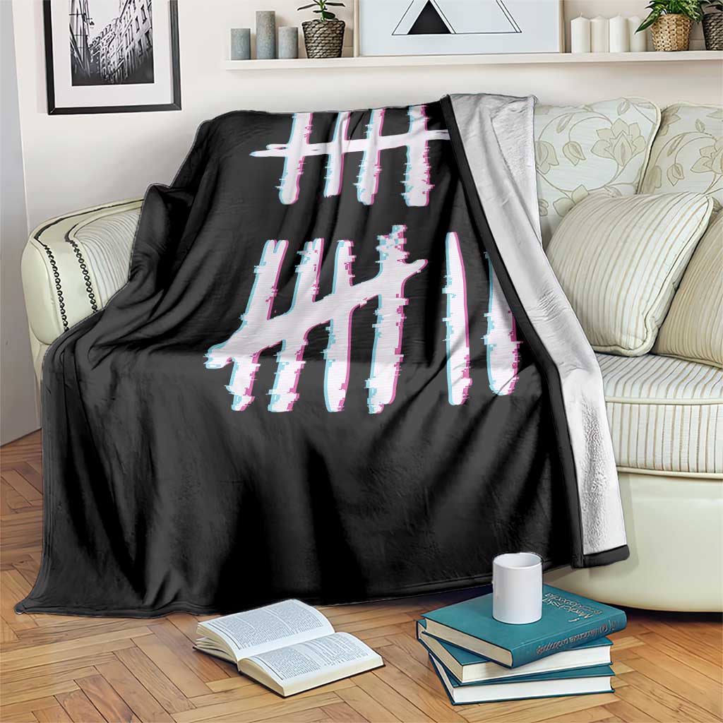 Tally Marks Six Seven Meme Throw Blanket Glitch Optical Illusion - Wonder Print Shop