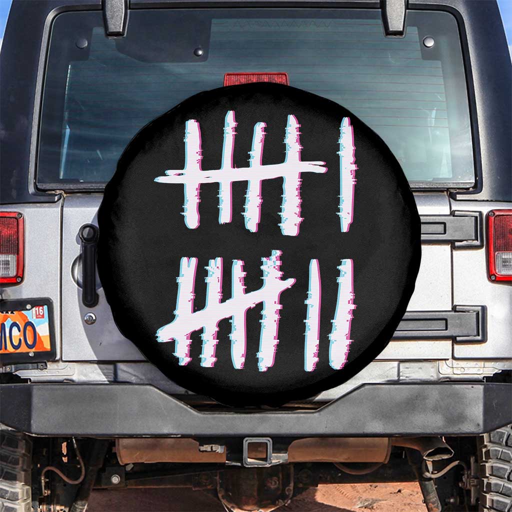 Tally Marks Six Seven Meme Spare Tire Cover Glitch Optical Illusion - Wonder Print Shop