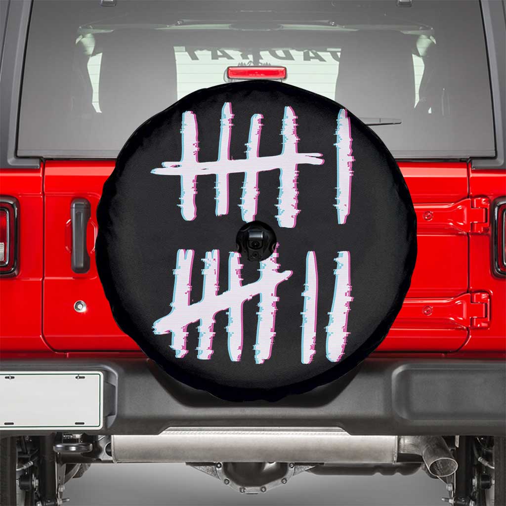 Tally Marks Six Seven Meme Spare Tire Cover Glitch Optical Illusion - Wonder Print Shop