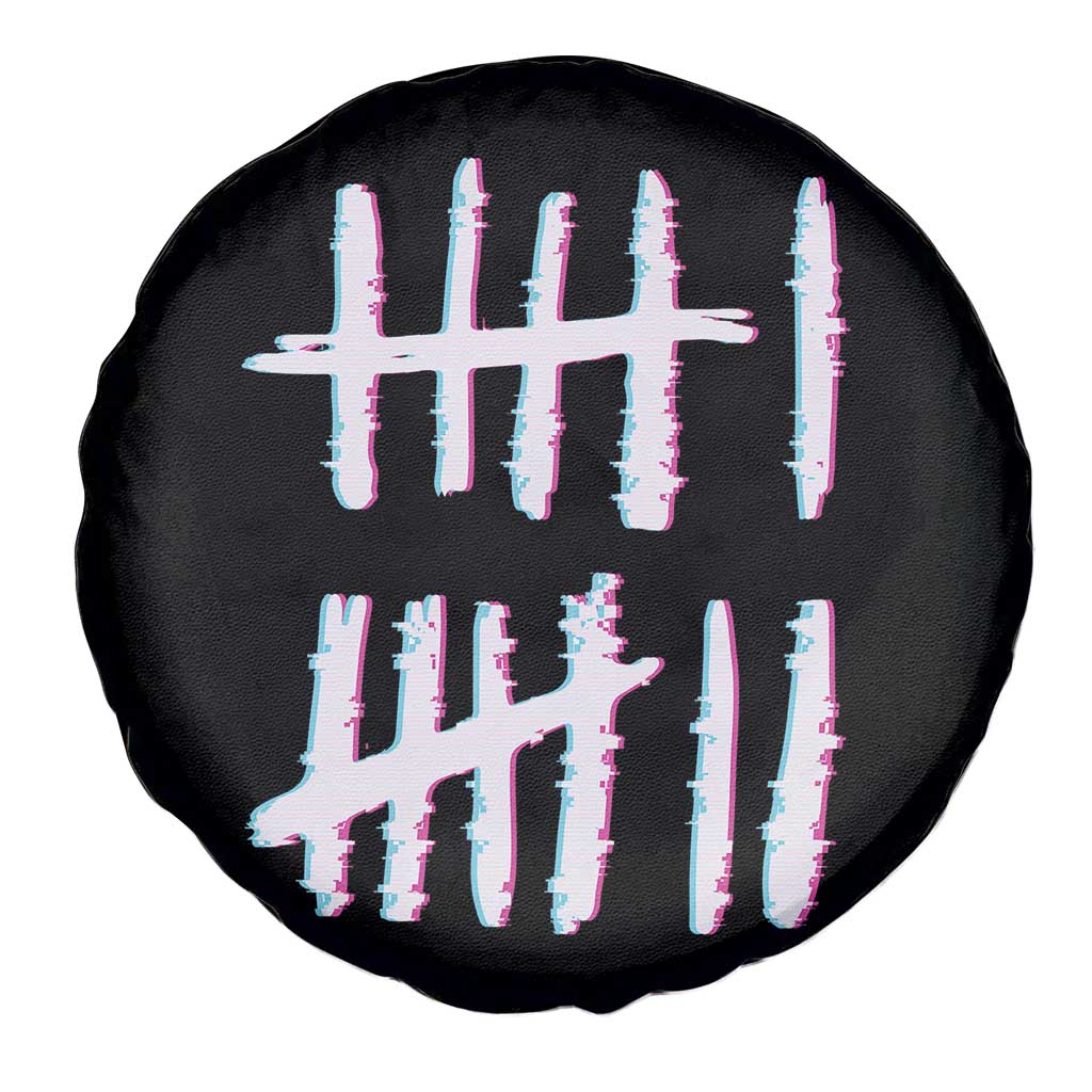 Tally Marks Six Seven Meme Spare Tire Cover Glitch Optical Illusion - Wonder Print Shop