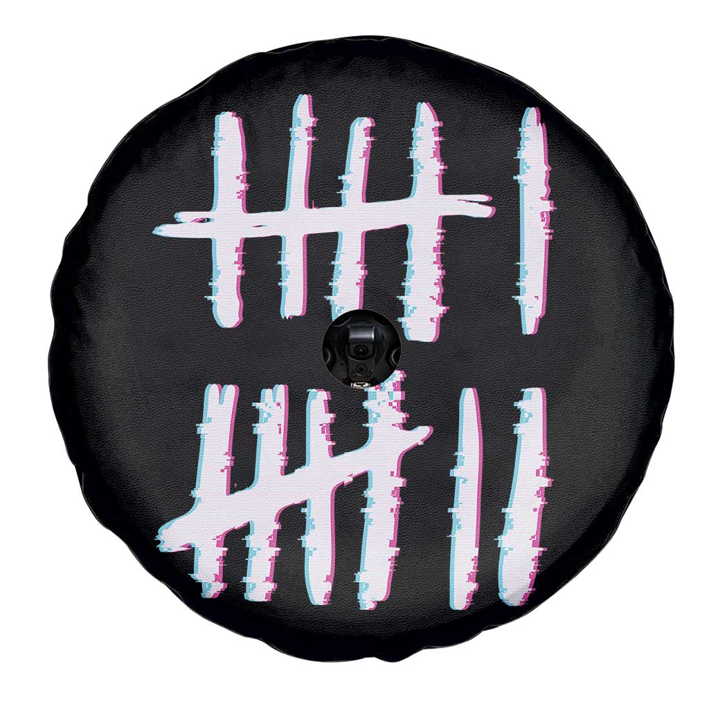 Tally Marks Six Seven Meme Spare Tire Cover Glitch Optical Illusion - Wonder Print Shop