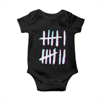 Tally Marks Six Seven Meme Baby Onesie Glitch Optical Illusion - Wonder Print Shop