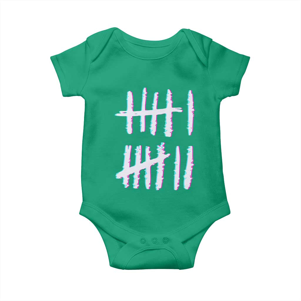 Tally Marks Six Seven Meme Baby Onesie Glitch Optical Illusion - Wonder Print Shop