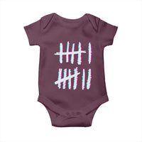 Tally Marks Six Seven Meme Baby Onesie Glitch Optical Illusion - Wonder Print Shop