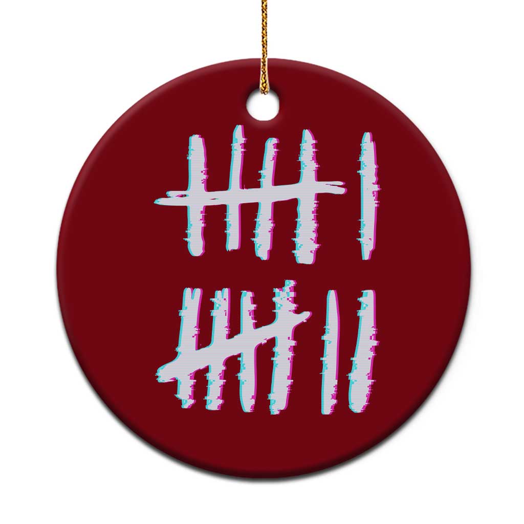 Tally Marks Six Seven Meme Ceramic Ornament Glitch Optical Illusion - Wonder Print Shop