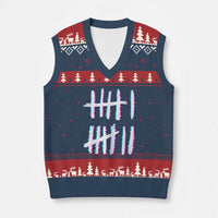 Tally Marks Six Seven Meme V-Neck Knit Sweater Vest Glitch Optical Illusion - Wonder Print Shop