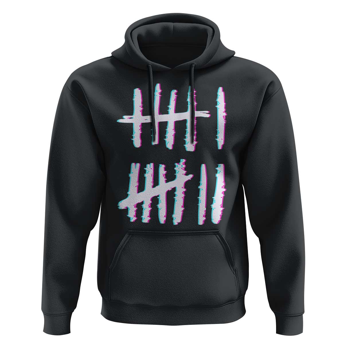 Tally Marks Six Seven Meme Hoodie Glitch Optical Illusion - Wonder Print Shop