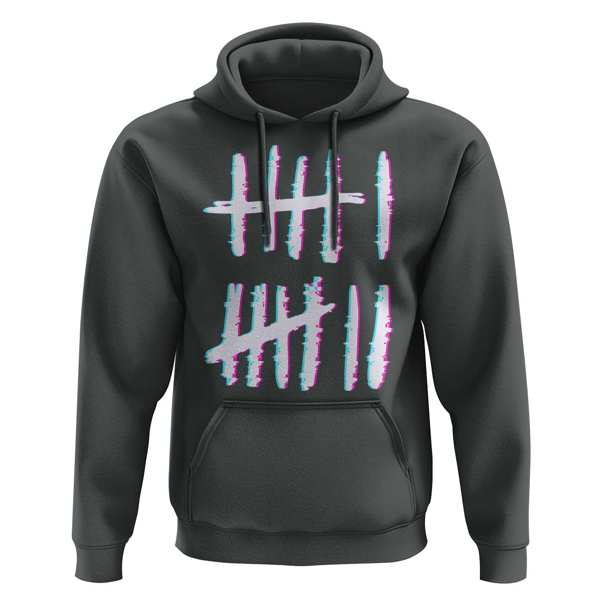 Tally Marks Six Seven Meme Hoodie Glitch Optical Illusion - Wonder Print Shop