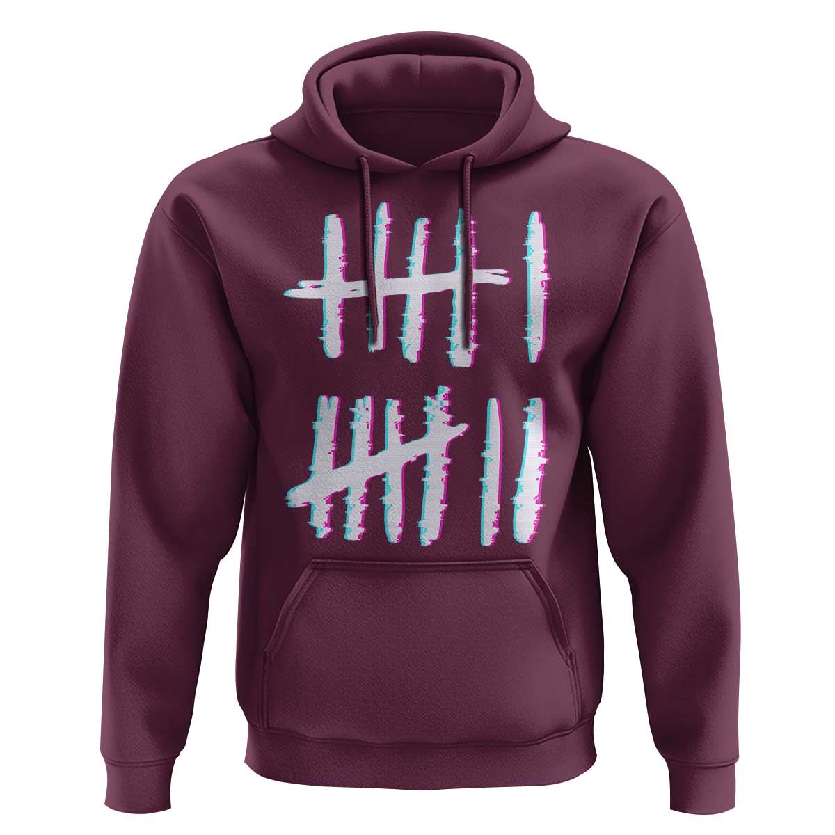 Tally Marks Six Seven Meme Hoodie Glitch Optical Illusion - Wonder Print Shop