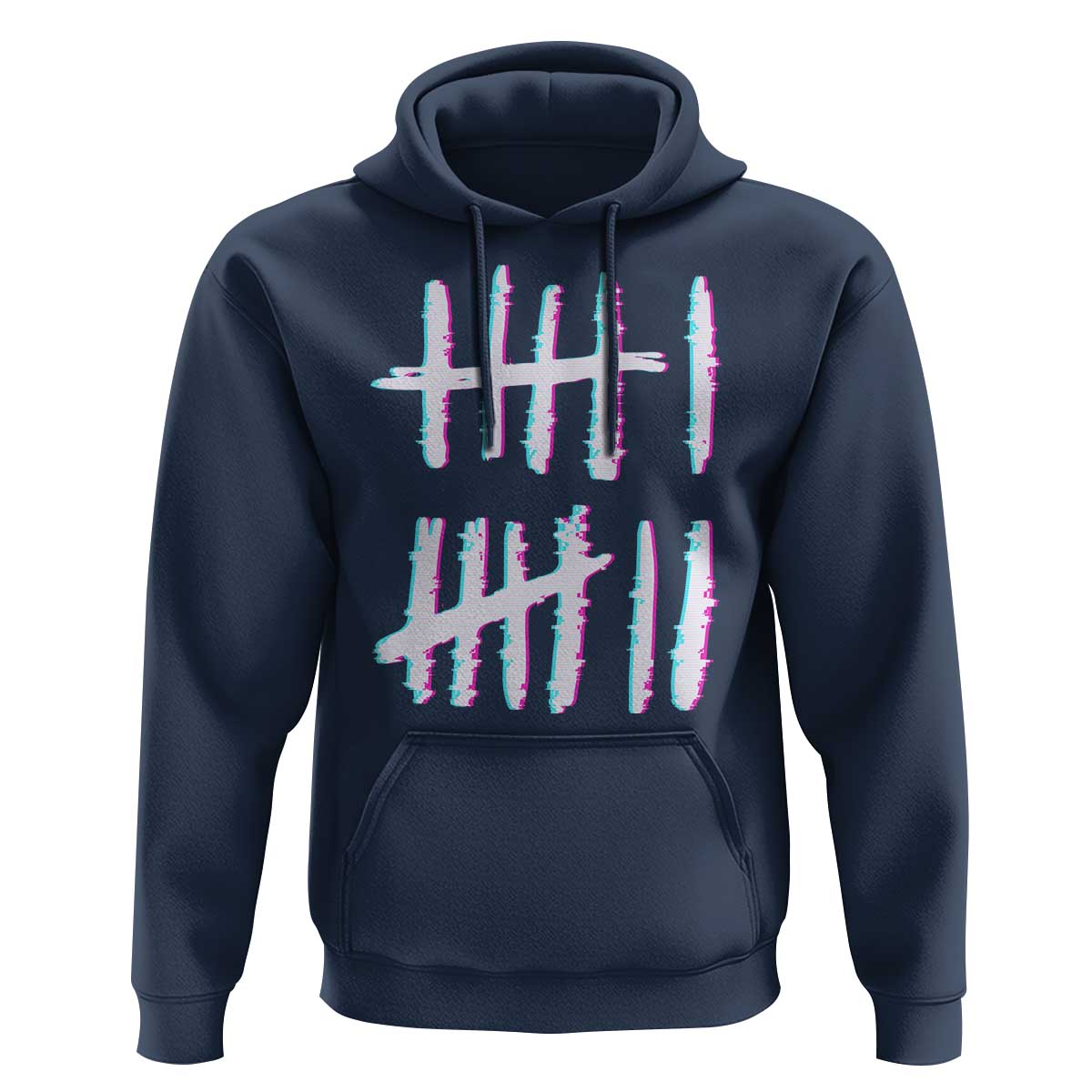 Tally Marks Six Seven Meme Hoodie Glitch Optical Illusion - Wonder Print Shop