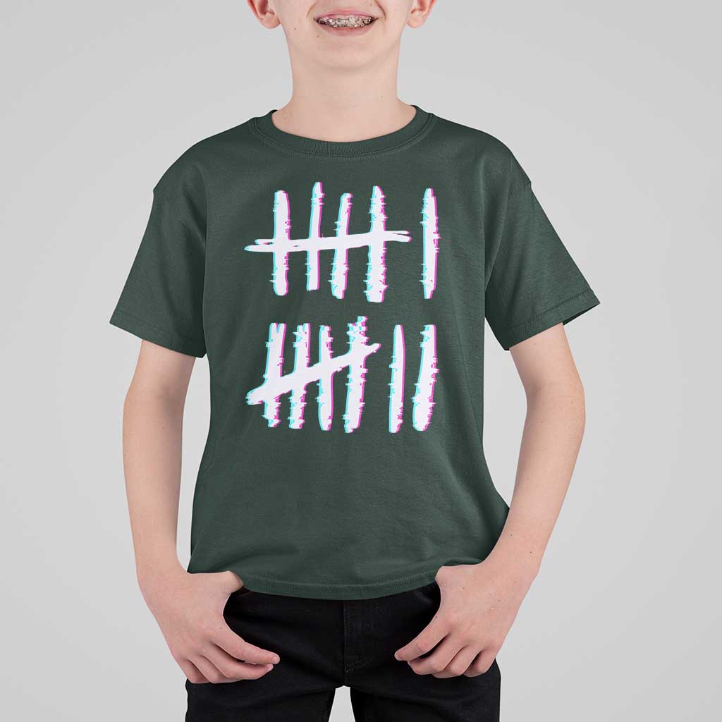 Tally Marks Six Seven Meme T Shirt For Kid Glitch Optical Illusion - Wonder Print Shop