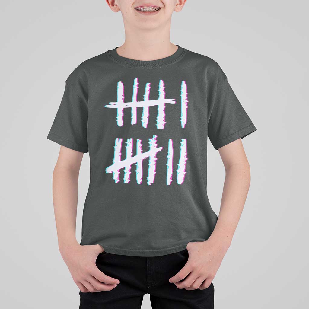 Tally Marks Six Seven Meme T Shirt For Kid Glitch Optical Illusion - Wonder Print Shop