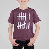 Tally Marks Six Seven Meme T Shirt For Kid Glitch Optical Illusion - Wonder Print Shop