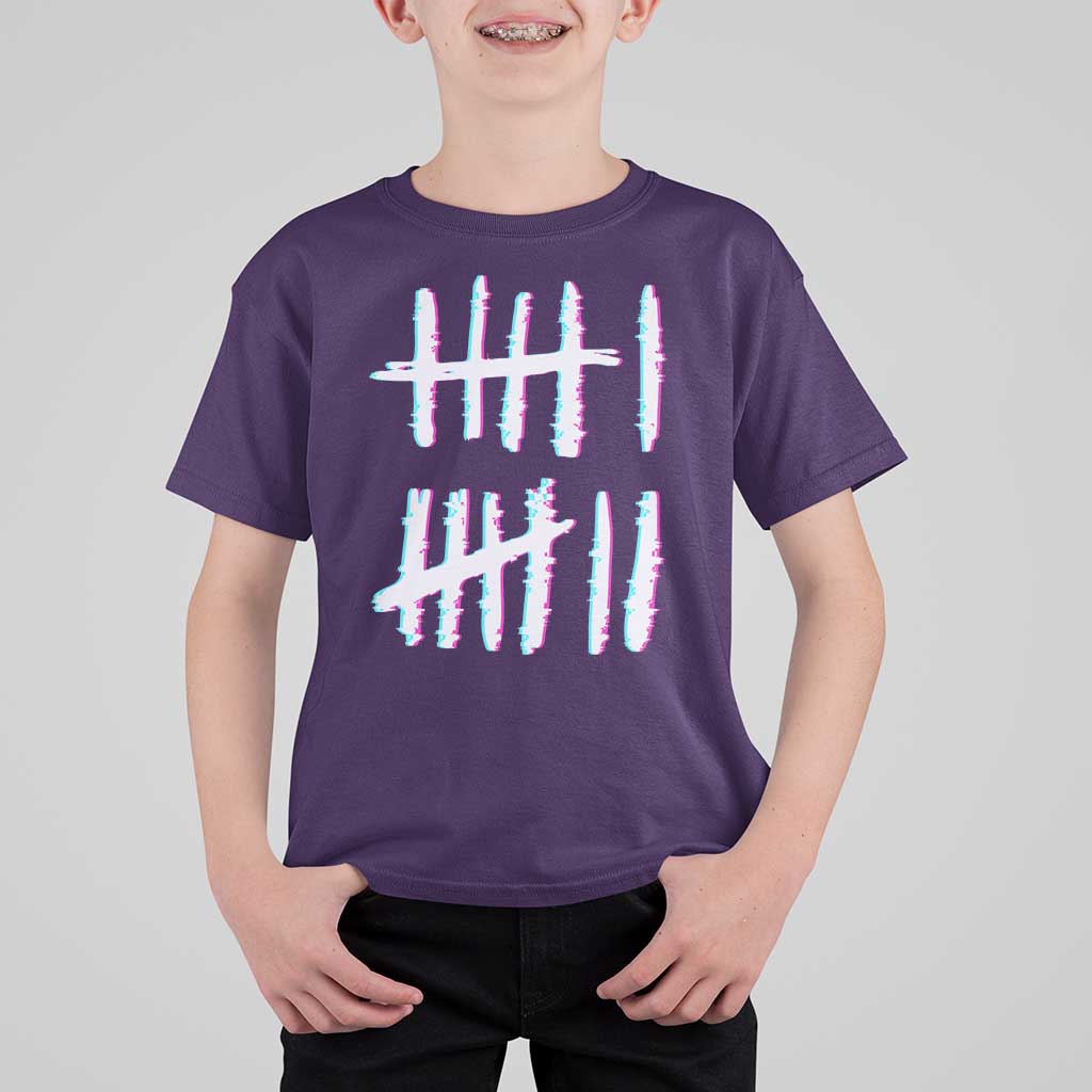 Tally Marks Six Seven Meme T Shirt For Kid Glitch Optical Illusion - Wonder Print Shop