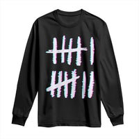 Tally Marks Six Seven Meme Long Sleeve Shirt Glitch Optical Illusion - Wonder Print Shop