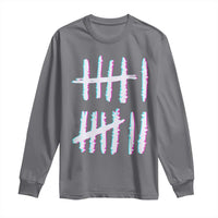 Tally Marks Six Seven Meme Long Sleeve Shirt Glitch Optical Illusion - Wonder Print Shop