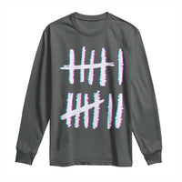 Tally Marks Six Seven Meme Long Sleeve Shirt Glitch Optical Illusion - Wonder Print Shop