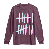 Tally Marks Six Seven Meme Long Sleeve Shirt Glitch Optical Illusion - Wonder Print Shop