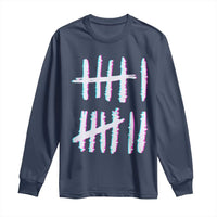 Tally Marks Six Seven Meme Long Sleeve Shirt Glitch Optical Illusion - Wonder Print Shop