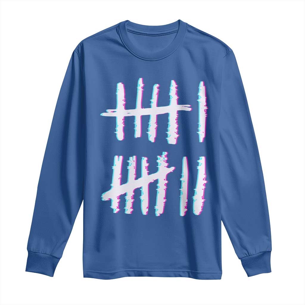 Tally Marks Six Seven Meme Long Sleeve Shirt Glitch Optical Illusion - Wonder Print Shop