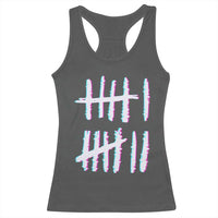 Tally Marks Six Seven Meme Racerback Tank Top Glitch Optical Illusion - Wonder Print Shop