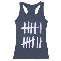 Tally Marks Six Seven Meme Racerback Tank Top Glitch Optical Illusion - Wonder Print Shop