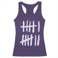 Tally Marks Six Seven Meme Racerback Tank Top Glitch Optical Illusion - Wonder Print Shop