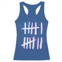Tally Marks Six Seven Meme Racerback Tank Top Glitch Optical Illusion - Wonder Print Shop