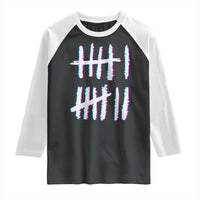 Tally Marks Six Seven Meme Raglan Shirt Glitch Optical Illusion - Wonder Print Shop
