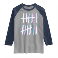 Tally Marks Six Seven Meme Raglan Shirt Glitch Optical Illusion - Wonder Print Shop