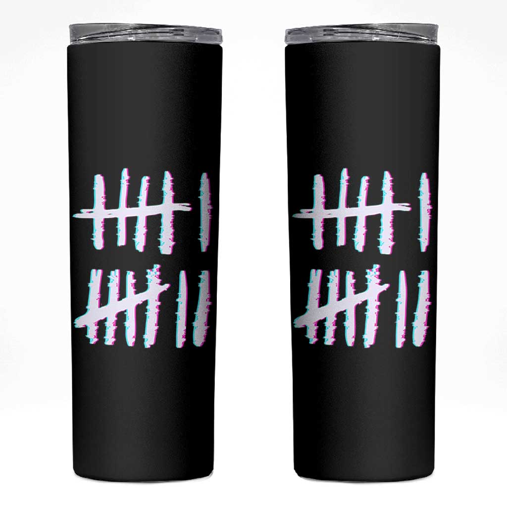Tally Marks Six Seven Meme Skinny Tumbler Glitch Optical Illusion - Wonder Print Shop