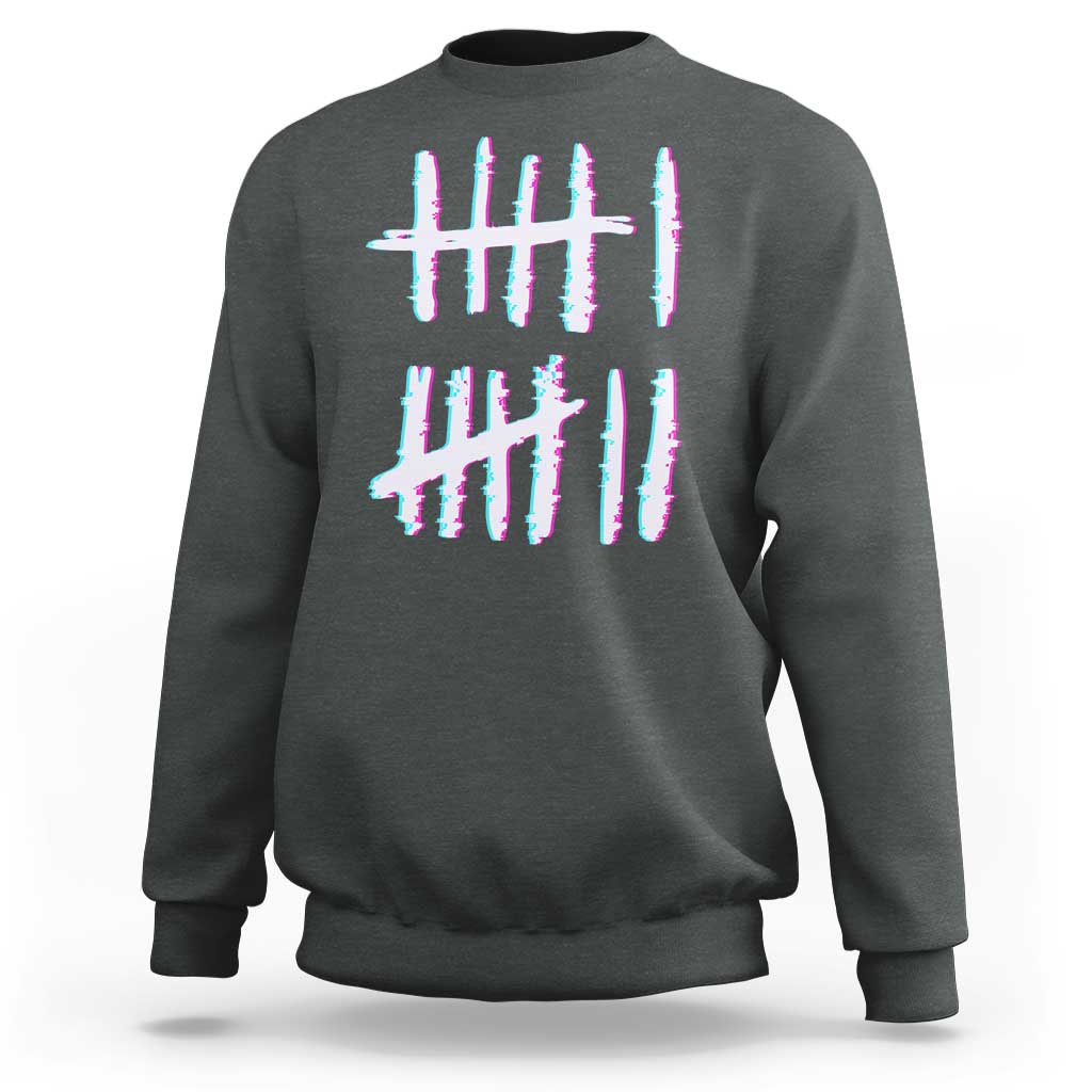 Tally Marks Six Seven Meme Sweatshirt Glitch Optical Illusion - Wonder Print Shop