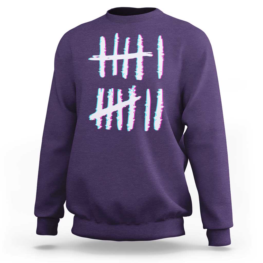 Tally Marks Six Seven Meme Sweatshirt Glitch Optical Illusion - Wonder Print Shop