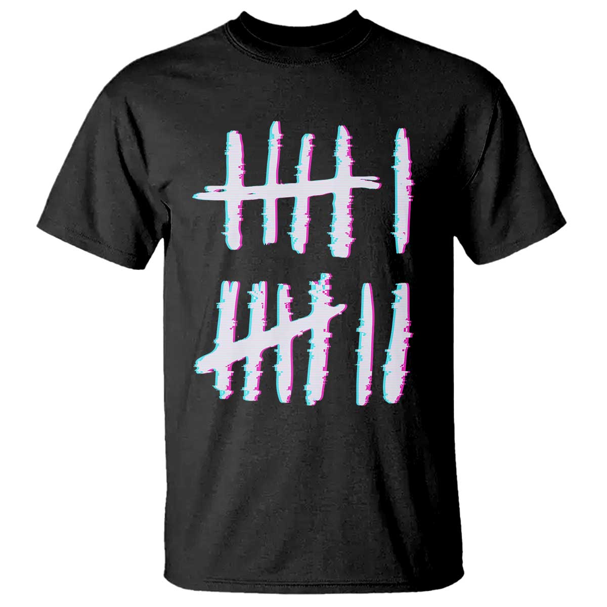 Tally Marks Six Seven Meme T Shirt Glitch Optical Illusion - Wonder Print Shop