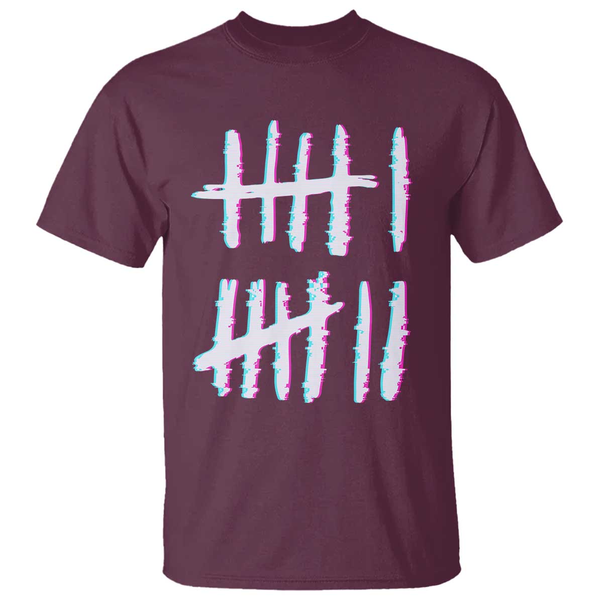 Tally Marks Six Seven Meme T Shirt Glitch Optical Illusion - Wonder Print Shop