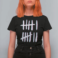 Tally Marks Six Seven Meme T Shirt For Women Glitch Optical Illusion - Wonder Print Shop